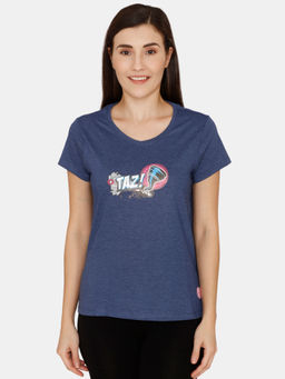 Zivame - Looney Tunes - Doodletastic Knit Cotton Top - Medieval Blue