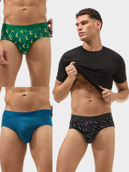 Bummer - Men Cotton Printed Briefs (Pack of 3)