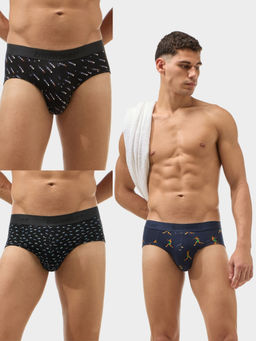 Bummer - Multi-color Men Cotton Printed Briefs (Pack of 3)