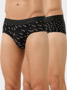 Bummer - Men Cotton Multicolor Printed Briefs (Pack of 2)