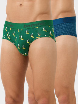 Bummer - Men Cotton Printed Multicolor Briefs (Pack of 2)