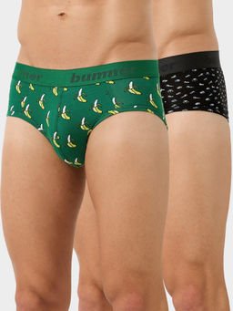 Bummer - Multi Men Cotton Printed Briefs (Pack of 2)