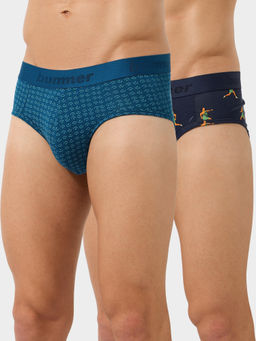 Bummer - Men Multi Cotton Printed Briefs (Pack of 2)