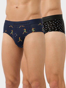 Bummer - Men Cotton Printed Multi Briefs (Pack of 2)