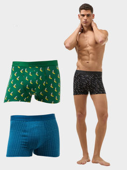 Bummer - Multi Men Cotton Printed Trunks (Pack of 3)
