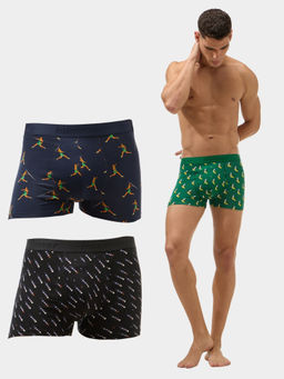 Bummer - Multi Men Cotton Printed Trunks (Pack of 3)