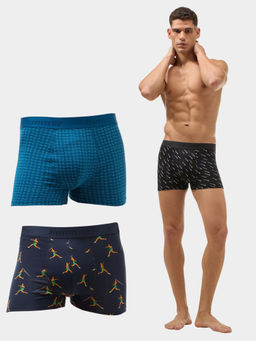 Bummer - Men Cotton Multi Printed Trunks (Pack of 3)