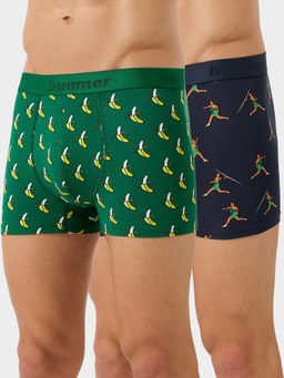 Bummer - Multicolor Men Cotton Printed Trunks (Pack of 2)