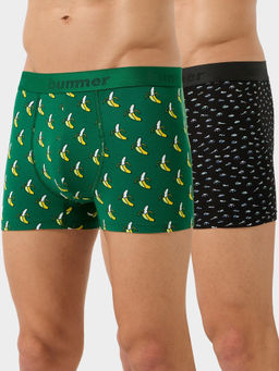 Bummer - Multicolor Men Cotton Printed Trunks (Pack of 2)