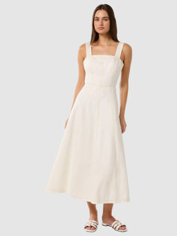 Forever New - Women White Solid Midi Dress