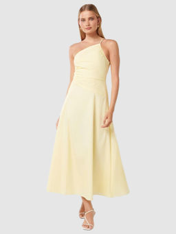 Forever New - Women Yellow Solid Midi Dress