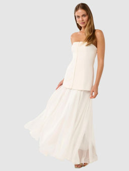 Forever New - Women White Solid Maxi Dress