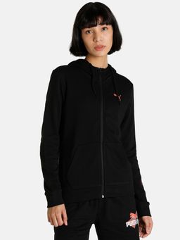 Puma - Full-Zip Womens Black Hooded Jacket