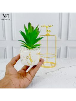 NFI Essentials - Luxury Artificial Plant with Golden Deer