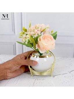 NFI Essentials - Artificial Potted Flower with Decorative Metal Stand