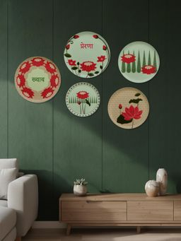Nestroots - Lotus Bloom Metallic Wall Plates (Pack of 5)