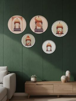 Nestroots - Vintage Arch Window Metallic Wall Plates (Pack of 5)