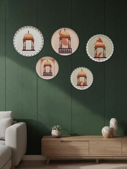 Nestroots - Heritage Monument Theme Metallic Wall Plates (Pack of 5)