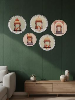Nestroots - Rustic Mandala Metallic Wall Plates (Pack of 5)