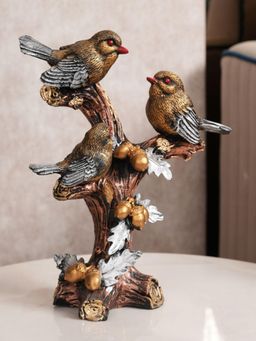 HOME 360 - Artisan-Crafted Gold Bird Figurine