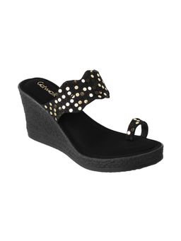 Catwalk - Women T-Straps Wedges Heels - Black