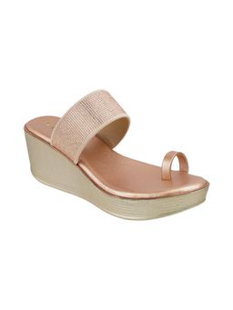 Catwalk - Women T-Straps Wedges Heels - Rose Gold