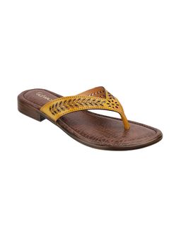 Catwalk - Women T-Straps Flats - Yellow