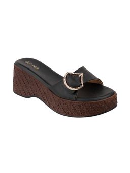 Catwalk - Women Slip-On Sandals Heels - Black