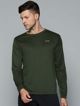 Alcis - Men Olive Solid Sweatshirt