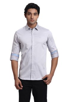 ColorPlus - Regular Fit Solid Medium Grey Shirt