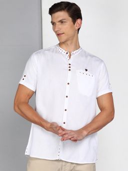 KUONS AVENUE - Men'S Linen Cotton Indowestern Half Sleeve Shirt