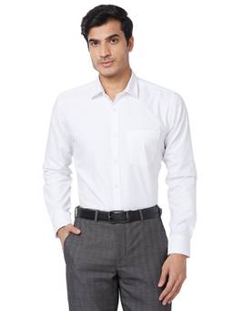 Park Avenue - Slim Fit Herringbone White Shirt