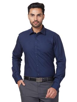 Parx - Slim Fit Solid Dark Blue Shirt