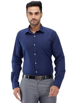 Park Avenue - Slim Fit Solid Medium Blue Shirt