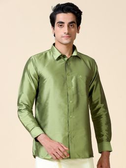 TATTVA - Green Men Classic Slim Fit Ethnic Shirt