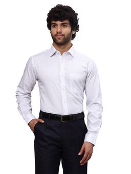 Raymond - Slim Fit Printed White Shirt