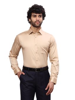 Raymond - Slim Fit Solid Medium Brown Shirt