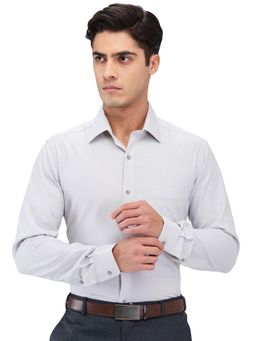 Raymond - Slim Fit Textured Medium Grey Shirt