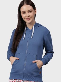 Campus Sutra - Blue Solid Sweatshirt