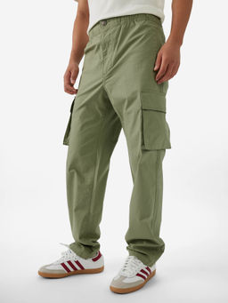 The Souled Store - Ripstop Fern Green Men Cargo Pants