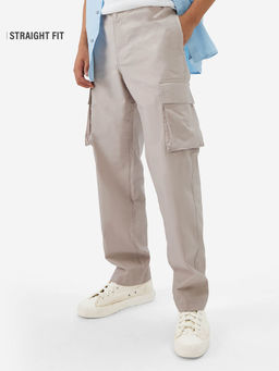 The Souled Store - Ripstop Beige Men Cargo Pants