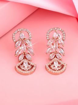 Estele - Rose Gold Plated CZ Marquise Melody Earrings for Women