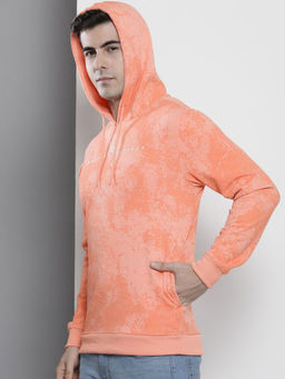 The Indian Garage Co - Men Orange Regular Fit Hooded Overhead Hoodie