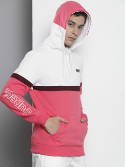 The Indian Garage Co - Men Pink Regular Fit Overhead Hoodie