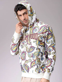 The Indian Garage Co - Men White Regular Fit Overhead Hoodie