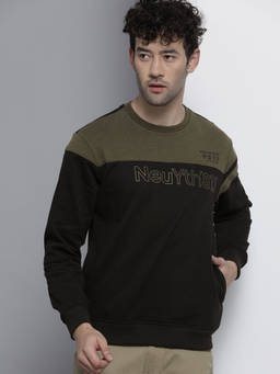 The Indian Garage Co - Men Black Regular Fit Crew Neck Sweatshirt