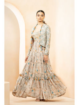 STUDIO BAGECHAA - Nasrin Beige Maxi Dress (Set of 2)