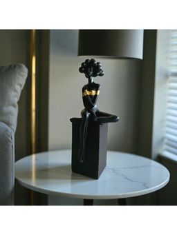 Sun Mun Decors - Black Bubble Hair Sitting Lady