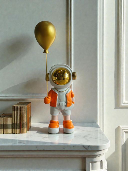 Sun Mun Decors Orange Astronaut with Balloon