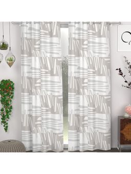 CHHAVI INDIA - Modern Abstract Semi-Transparent 7-Feet Door Curtains (Pack Of 2)